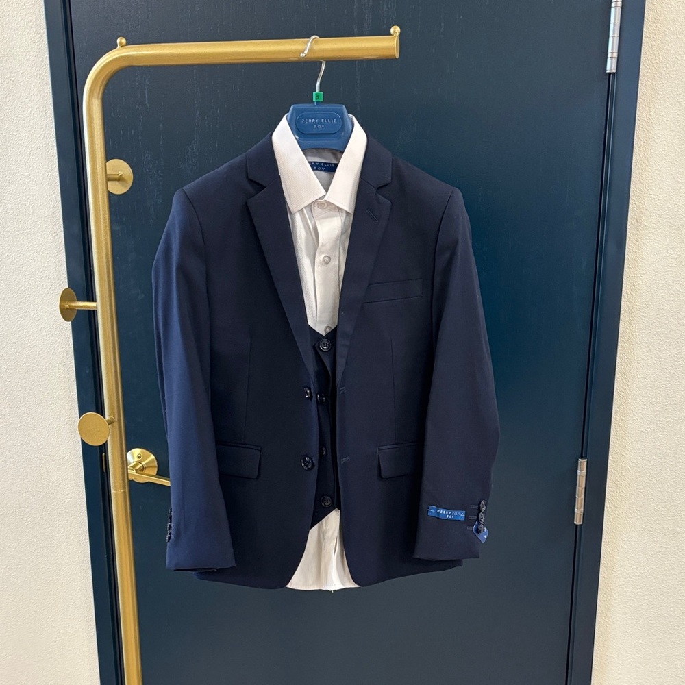 Perry Ellis Dark Blue Boys 3pc Suit